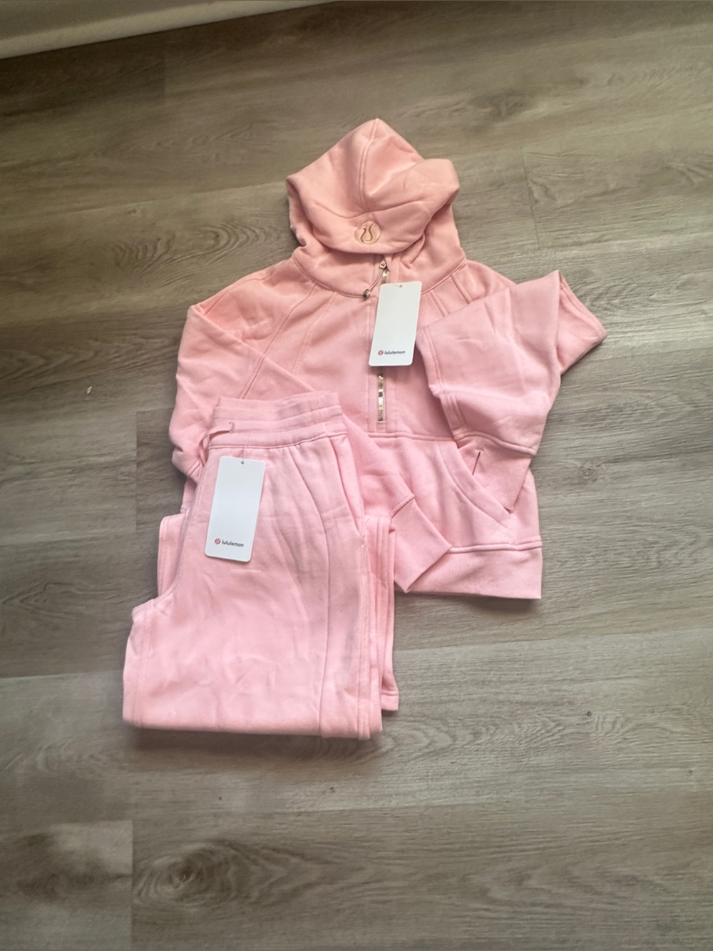 lululemon athletica Soft Pink Joggers and Hoodie Set